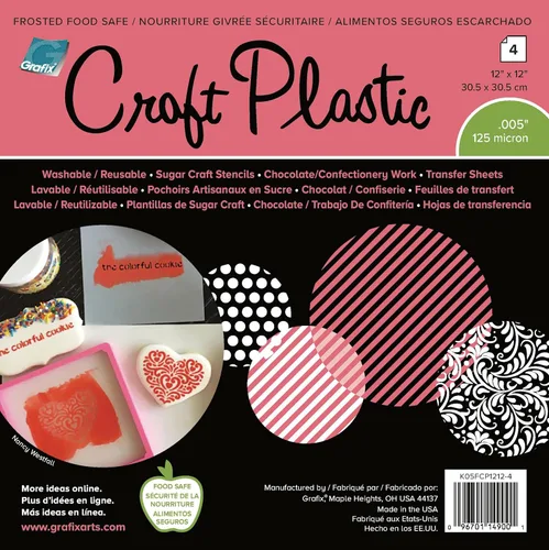 Miniatura 2 de Grafix FoodSafe - Película plástica artesanal – Película translúcida gruesa reutilizable (12 x 12 x 0.005 pulgadas (paquete de 4))