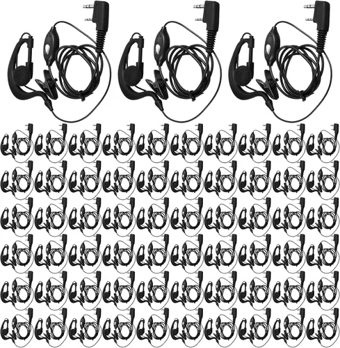 Miniatura 7 de 10 pares de auriculares para walkie talkie con micrófono de 2 pines, micrófono de auricular para radio bidireccional, auricular de un solo cable