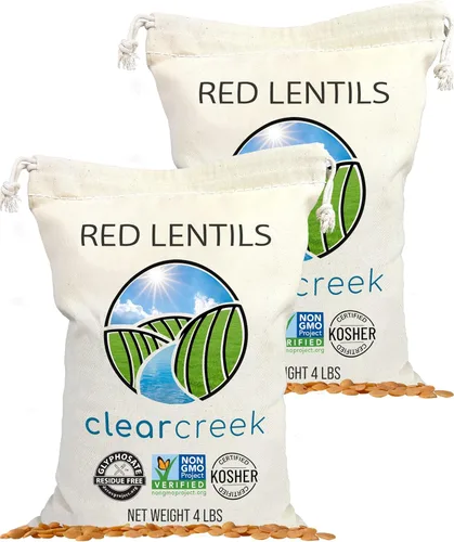 Miniatura 9 de CLEAR CREEK Lentejas Rojas Certificadas Sin Residuos de Glifosato 4 LB Sin OGM Kosher Veganas