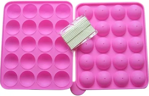 Miniatura 8 de Rbenxia Molde de silicona para tartas de 20 cavidades, medio círculo, piruleta, fiesta, magdalena, molde para hornear, bandeja de molde para tartas