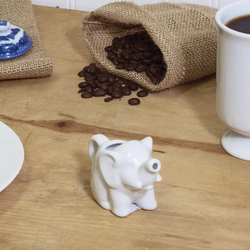 Miniatura 5 de HIC Kitchen Mini crema de elefante con asa, porcelana fina, 2 onzas, para servir leche, crema, jarabe, aderezos y salsas
