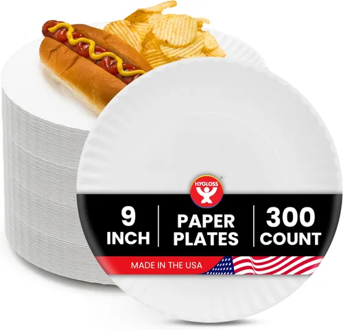 Miniatura 13 de Hygloss Platos de Papel Pequeños a Granel de 6 Pulgadas - Platos de Postre Desechables para Fiestas, Pasteles, Aperitivos, Bocadillos, Vajilla