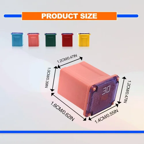 Miniatura 2 de Kit de fusibles de bloque pequeño cuadrado de perfil bajo para automóvil, 20A, 30A, 40A, 50A, 60A, para automóvil, SUV, RV, caravana, carrito