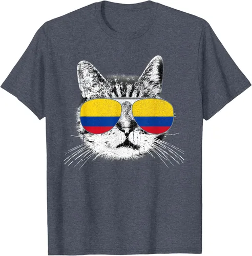 Miniatura 82 de Camisa de bandera de Colombia, orgullo colombiano, gato, hombres, mujeres, niños, camiseta de regalo