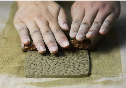 Miniatura 3 de Rodillos de mano a cuadros con textura de arcilla de madera, 5 unidades, arcilla polimérica, patrón de cerámica, herramientas de cerámica