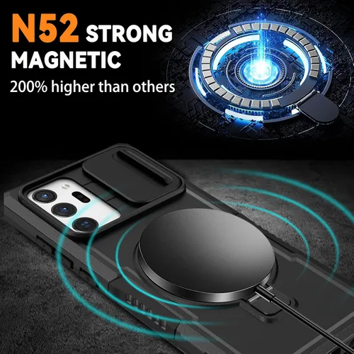 Miniatura 2 de Funda magnética para Samsung Galaxy Note 20 Ultra con soporte de anillo [con protector de pantalla] [Compatible con carga inalámbrica MagSafe] Funda