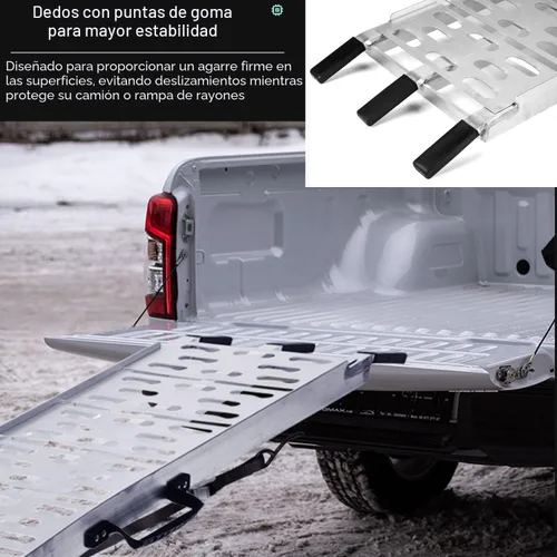 Miniatura 5 de MAXIVMAN - Rampa de aluminio para motocicleta con asa, capacidad de 750 libras, rampa plegable de 7.5 pies con correas de carga para camionetas