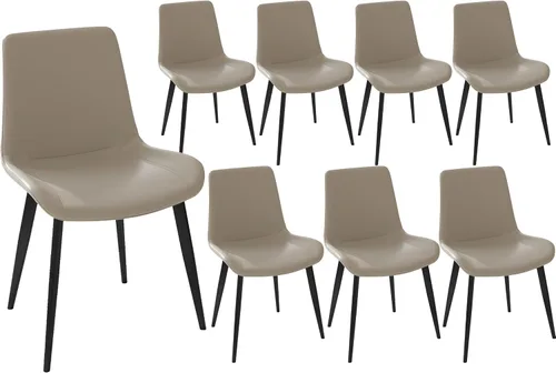 Miniatura 8 de Sillas de comedor con respaldo cómodo y patas de metal resistentes, modernas sillas tapizadas de piel sintética para cocina y oficina para comedor