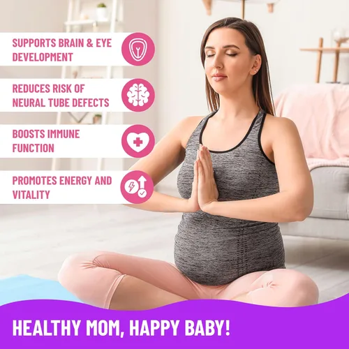 Miniatura 4 de Vitaminas prenatales Mama's Select con DHA vegano – Sin pescado, sin eructos de pescado, sin alérgenos, apoyo MTHFR, ácido fólico metilado