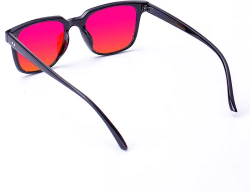Miniatura 3 de Lentes daltónicos para daltonismo rojo/verde, modelo 3D, montura negra con lentes espejadas azules
