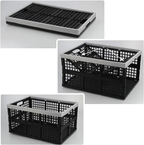 Miniatura 8 de Asking Cajas plegables para uso general, paquete de 4 cajas apilables de 42 L