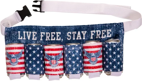 Miniatura 7 de Novedad USA Americana - Cinturón temático para sostener bebidas, cerveza