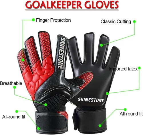 Miniatura 2 de LEZI Guantes de portero con protección de dedos y doble protección para la muñeca para jóvenes y adultos, guantes de portero de fútbol proporcionan