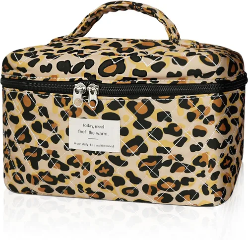 Miniatura 24 de Gosect Bolsa de maquillaje grande, bonita bolsa de cosméticos para mujeres y niñas, bolsa de aseo estética de coqueta floral, bolsa organizadora