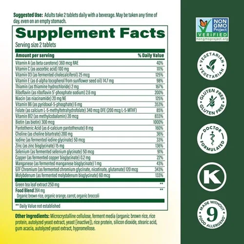 Miniatura 2 de MegaFood Multivitamínico avanzado para mujeres de 55+, multivitamínico para mujeres, B12 metilado, metilfolato, colina, vitamina D3, biotina