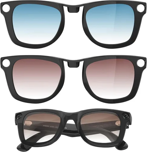 Miniatura 14 de BonFook HiBloks Transitions/Gradient Polarized Matte/Shiny Clip-On Lenses for RayBan Gen 1&2 Meta Wayfarer(RW4006/4008/4012)