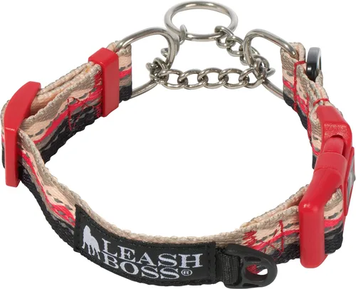 Miniatura 10 de Leash Boss Collar Martingale para perros – Cadena de acero Collar de nailon reflectante para perros grandes, medianos y pequeños Collar de Azul
