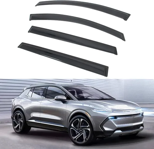 Miniatura 2 de Deflectores de ventana lateral, compatibles con Chevrolet Equinox EV 2024-2026, cinta en acrílico ahumado/tintado, 4 piezas, protectores de lluvia