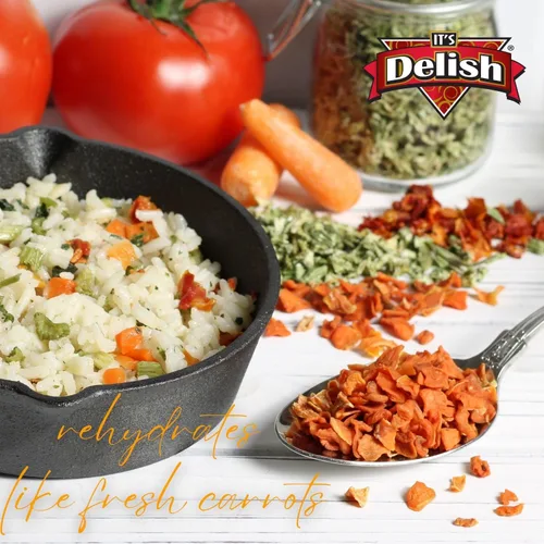 Miniatura 5 de Its Delish - Zanahorias secas de 36 onzas (2.25 libras) Contenedor de zanahorias picadas deshidratadas Dados de zanahoria para sopas de verduras