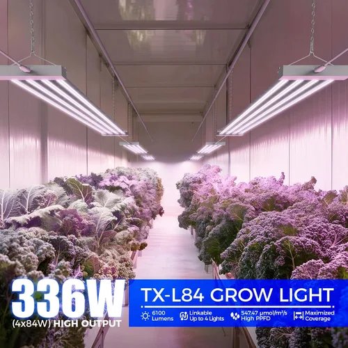 Miniatura 2 de Barrina TX-L63 - Luces de cultivo de 3 pies para plantas de interior, 252 W (4 x 63 W), 4 paneles LED de cobertura más amplia, espectro completo