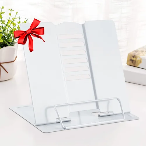 Miniatura 36 de MSDADA - Soporte de libros de escritorio, soporte de libros de lectura, de metal, ajustable, para libros de cocina, documentos, portátil