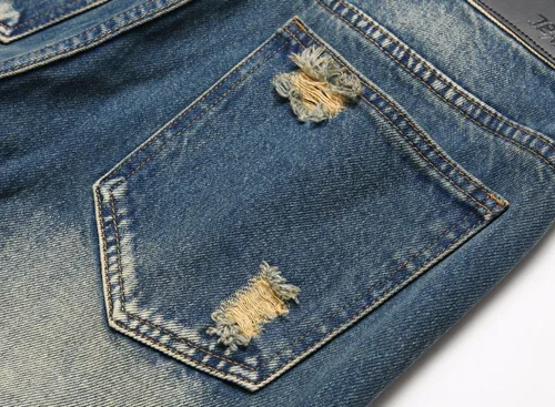 Miniatura 6 de AITITIA - Jeans rasgados de ajuste estándar para hombre