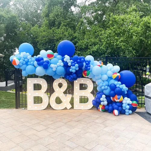 Miniatura 3 de NISOCY Kit de Arco de Guirnalda de 124 Globos Azules, 18 Pulgadas 12 Pulgadas 10 Pulgadas 5 Pulgadas Globos Azul Claro para Bebé Azul Real Azul