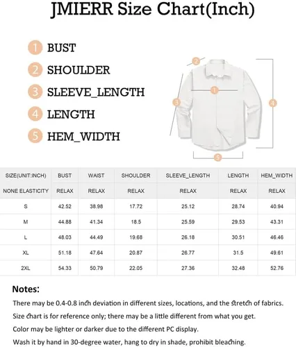Miniatura 6 de JMIERR Camisas de lino para hombre, camisas casuales de playa de manga larga con botones