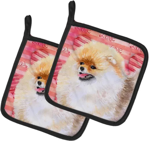 Miniatura 341 de Caroline's Treasures BB9655PTHD - Juego de soportes para ollas de cocina resistentes al calor, almohadillas calientes para horno, 7 1/2 x 7 1/2