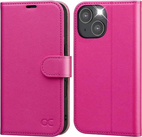 Miniatura 17 de OCASE Funda Cartera Compatible con iPhone 14, Funda Tipo Folio de Cuero PU con Tapa, con Tarjeteros y Bloqueo RFID, Soporte
