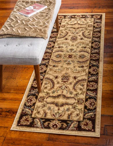 Miniatura 33 de Unique Loom - Colección Voyage - Alfombra redonda tradicional oriental, marrón, Polipropileno, Marrón/Azul Claro