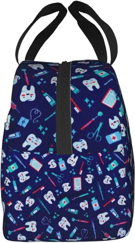 Miniatura 3 de Bolsa de Almuerzo Higienista Dental Lonchera para Mujeres y Hombres Bolsa de Picnic Aislada Enfriador Térmico Bolsa Tote Linda para Trabajo Camping