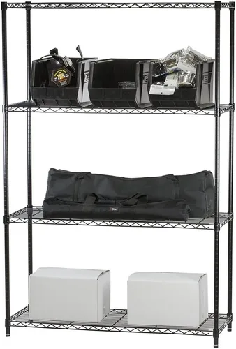 Miniatura 4 de Shelving Inc. Estantería de alambre negro de 8 pulgadas de profundidad x 8 pulgadas de ancho x 54 pulgadas de alto con estantes de 4 niveles
