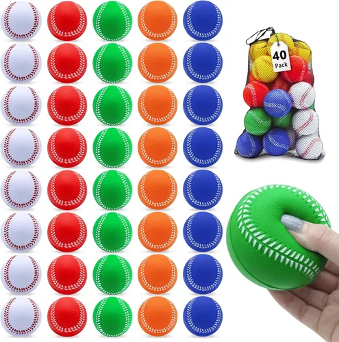 Miniatura 23 de Magicorange Béisbol, Bolas de Espuma para Entrenamiento de Béisbol Bolas de Práctica sin Marcado para Golpear, Lanzamiento Suave, Bateo, Campo