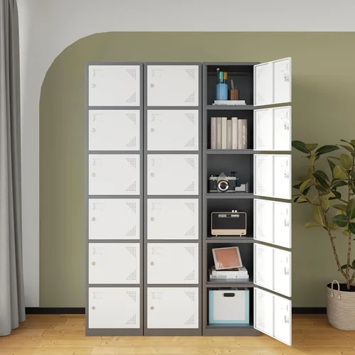 Miniatura 2 de MIIIKO Gabinete de casillero de 6 puertas, gabinete de casilleros de almacenamiento con llaves, gabinete de casillero con cerradura para empleados