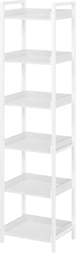 Miniatura 12 de Rolanstar Estantería, Estante de Almacenamiento de 5 Niveles, Estantería de Esquina Estrecha, Estantes de Madera de Exhibición para Sala de Estar