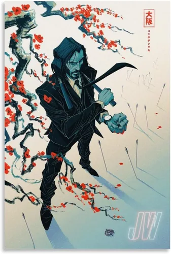 NBHDWF John Wick - Póster clásico de película vintage para habitación, lienzo estético, arte de pared para decoración de habitación de adolescentes,