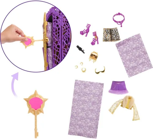 Miniatura 5 de Monster High Skulltimate Secrets - Juego de muñecas y accesorios, Hauntlywood Mysteries Clawdeen Wolf con armario revelador y más de 19 sorpresas