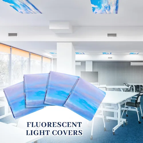 Miniatura 4 de Hortsun Paquete de 4 cubiertas de luz fluorescente 4 x 2 pies, cubierta de luz magnética para techo suspendido, filtros de luz fluorescente