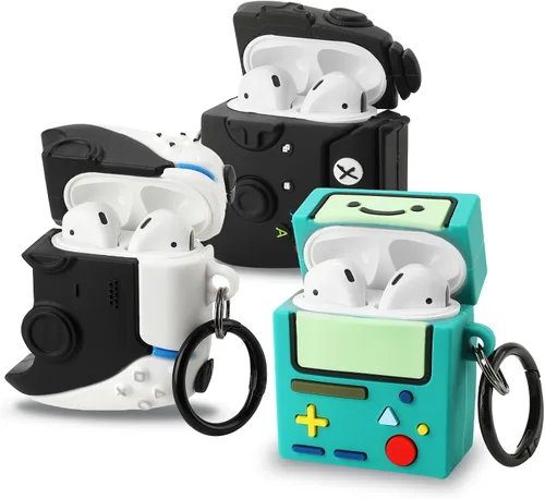 Miniatura 8 de [Paquete de 2] Gedicht para Airpods 2ª generación, divertida consola de juegos de dibujos animados 3D, diseño de caja de zapatos de silicona suave