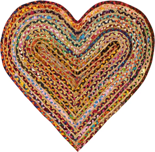 Miniatura 10 de Collection - Alfombra rectangular de 2 x 3 pies, alfombra de algodón trenzado multicolor y yute, alfombra geométrica kilim para interiores