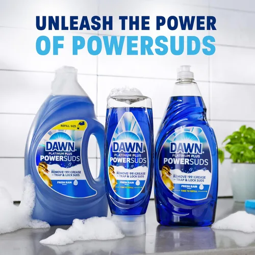 Miniatura 9 de Dawn Platinum Plus PowerSuds EZ-Squeeze - Jabón líquido para platos, líquido para lavavajillas, eliminación de grasa, botella al revés, aroma a
