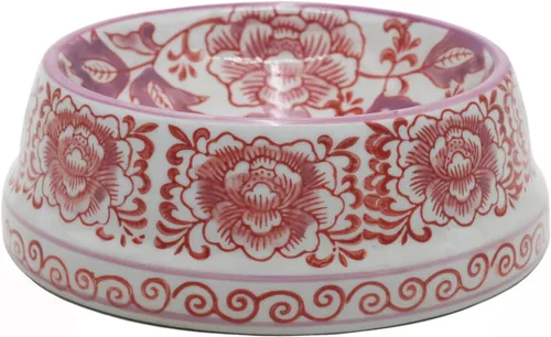 Miniatura 8 de Aimusego Plato chino de cerámica azul de 6.7 pulgadas para alimentos y agua para perros pequeños y medianos/gatos, tazón antideslizante de porcelana