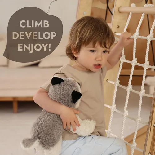 Miniatura 3 de Goodevas Improves 9-in-1 Indoor Climbing Frame for Kids, Montessori Climbing Frame with Slide, Swing, Climbing Wall, Climbing Triangle - Playground