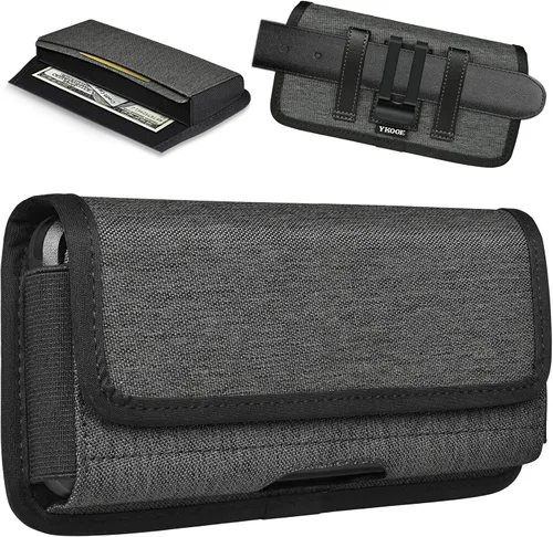 Miniatura 9 de ykooe Funda de nailon resistente compatible con iPhone 17, 16, 15, 14, 13, 12 y modelos Pro, Galaxy S25, S24, S23, S22, S21, soporte para cinturón