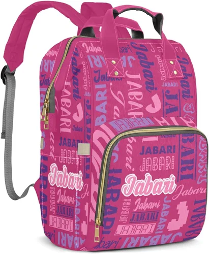 Miniatura 19 de Bolsas de bebé con nombre personalizado, mochila de nylon personalizada para bebé niño mamá, gran capacidad, impermeable, multifuncional, correas