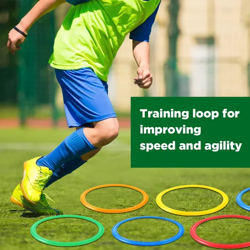 Miniatura 5 de Deekin Agility Rings Speed and Agility Training Rings Exercise Speed Circle Jumping Hoops for Training Toss Equipment Multi colorido