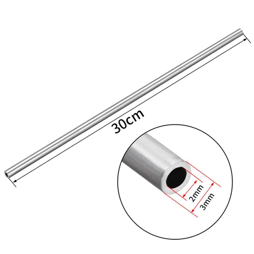 Miniatura 2 de uxcell 4 unids 6063 tubo recto redondo de aluminio sin costura 1 pie longitud 0.078 pulgadas ID 0.117 pulgadas OD