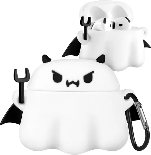 Miniatura 14 de Funda para AirPods 4 con llavero – Elegante a la moda para mujeres y niñas, de silicona 3D, diseño de perro kawaii femenino femenino único divertido