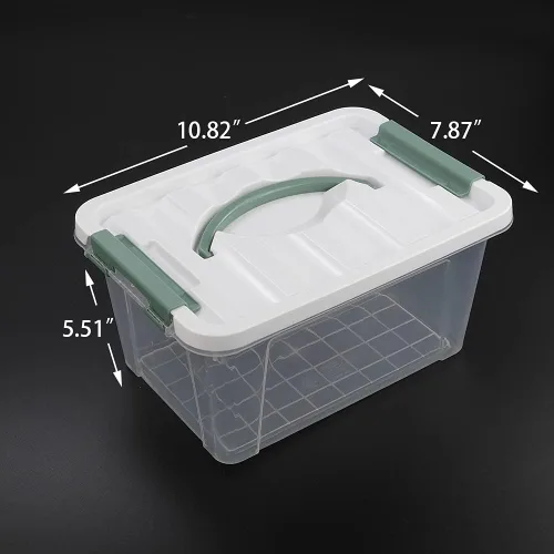 Miniatura 2 de Kiddream Paquete de 6 contenedores de almacenamiento de plástico transparente con tapas, contenedor de almacenamiento con pestillo